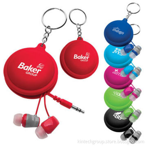 OEM earphone with silicone cable tidy, can custom full printing for Christmas Gifts